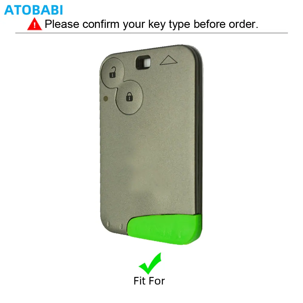 Leather Car Key Case For Renault Laguna Espace 2 Buttons Smart Keyless Remote Fob Protection Cover Keychain Bag Auto Accessories