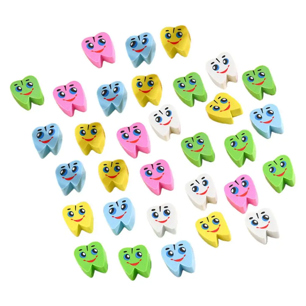 

Mini Tooth Shaped Erasers Colorful Dental Pencil Eraser Lightweight Sturdy Material Fun Kids Office Supplies