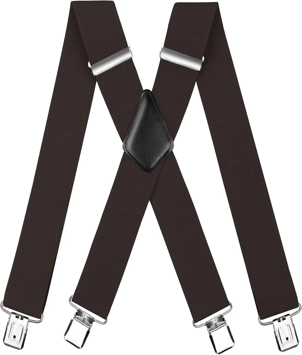 Hosenträger für Herren, Hosenträger mit starken 5,1 cm breiten, 4 Clips, robust, für Herren, hochelastisch, verstellbare Hosenträger im X-Stil – Detail 37