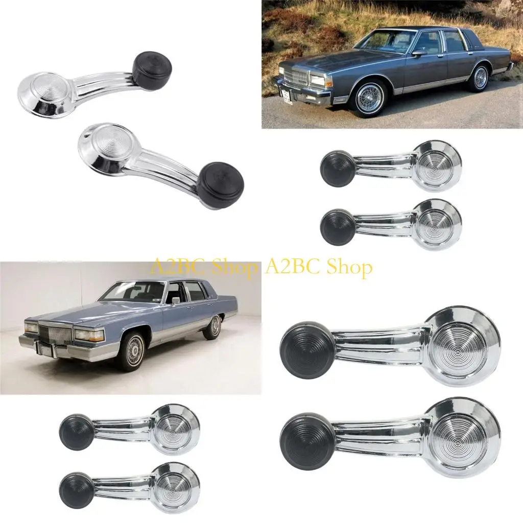 

A2BC Window Crank Handle 2pcs Metal Auto Window Handle Risers Winders Crank Fit for Classic Car (Silver)