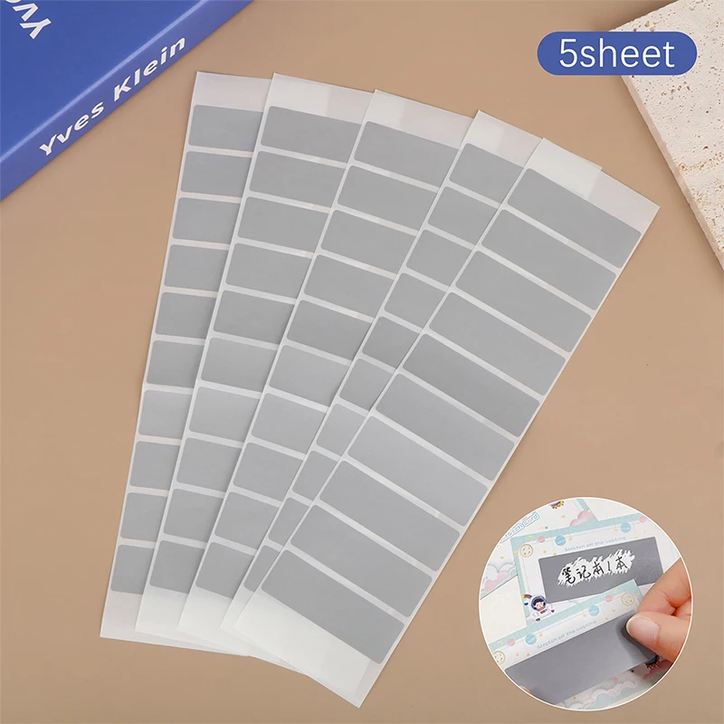 50pcs Children Rectangle Reward Scratch Card Film Coated Stickers Scratch Off DIY Labels Redemption Vouchers(5 sheets of 10pcs)