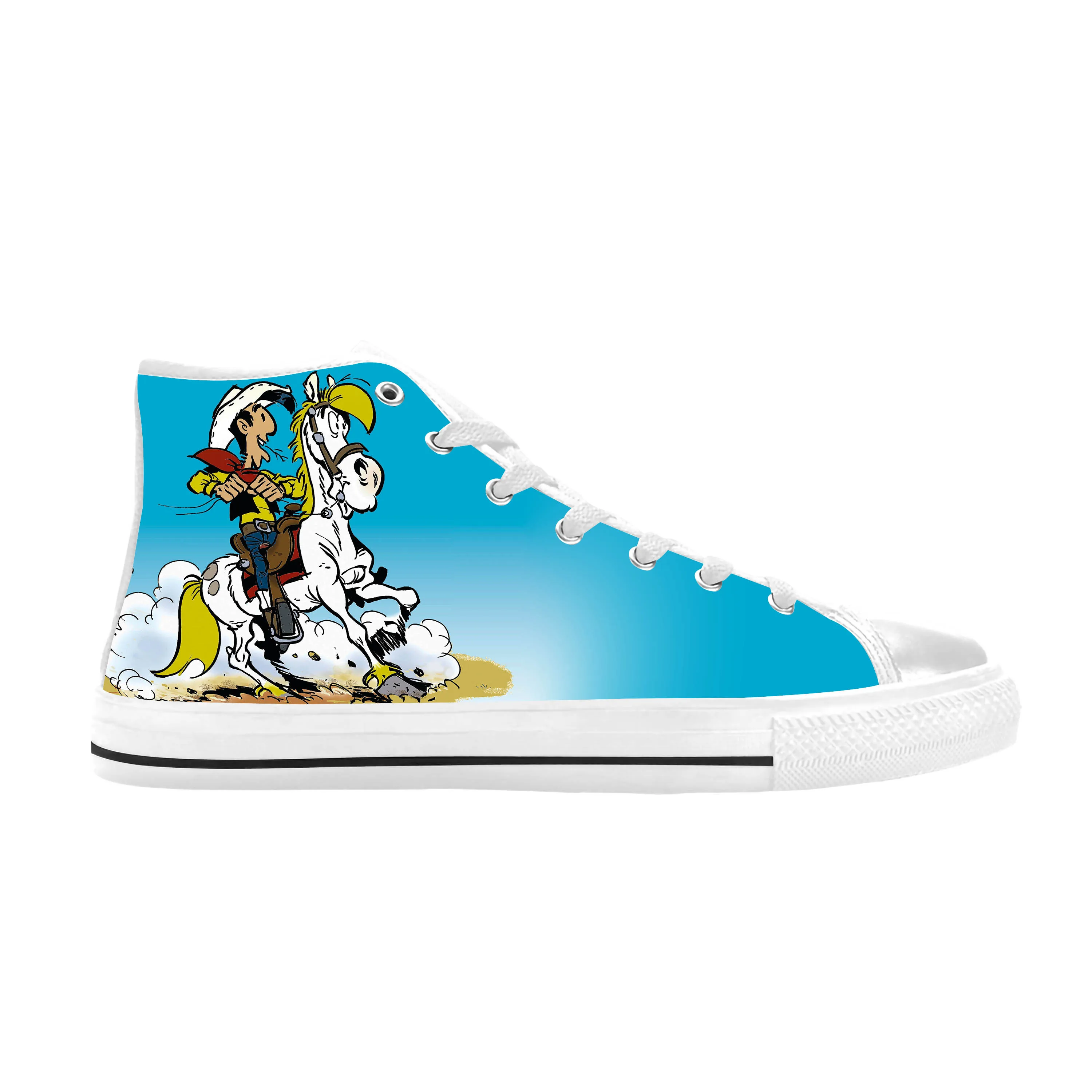 Lucky Luke Dalton Jolly Jumper Daisy Town Fumetto Casual Cloth Shoes High Top Comfortable Breathable 3D Print Men Women Sneakers