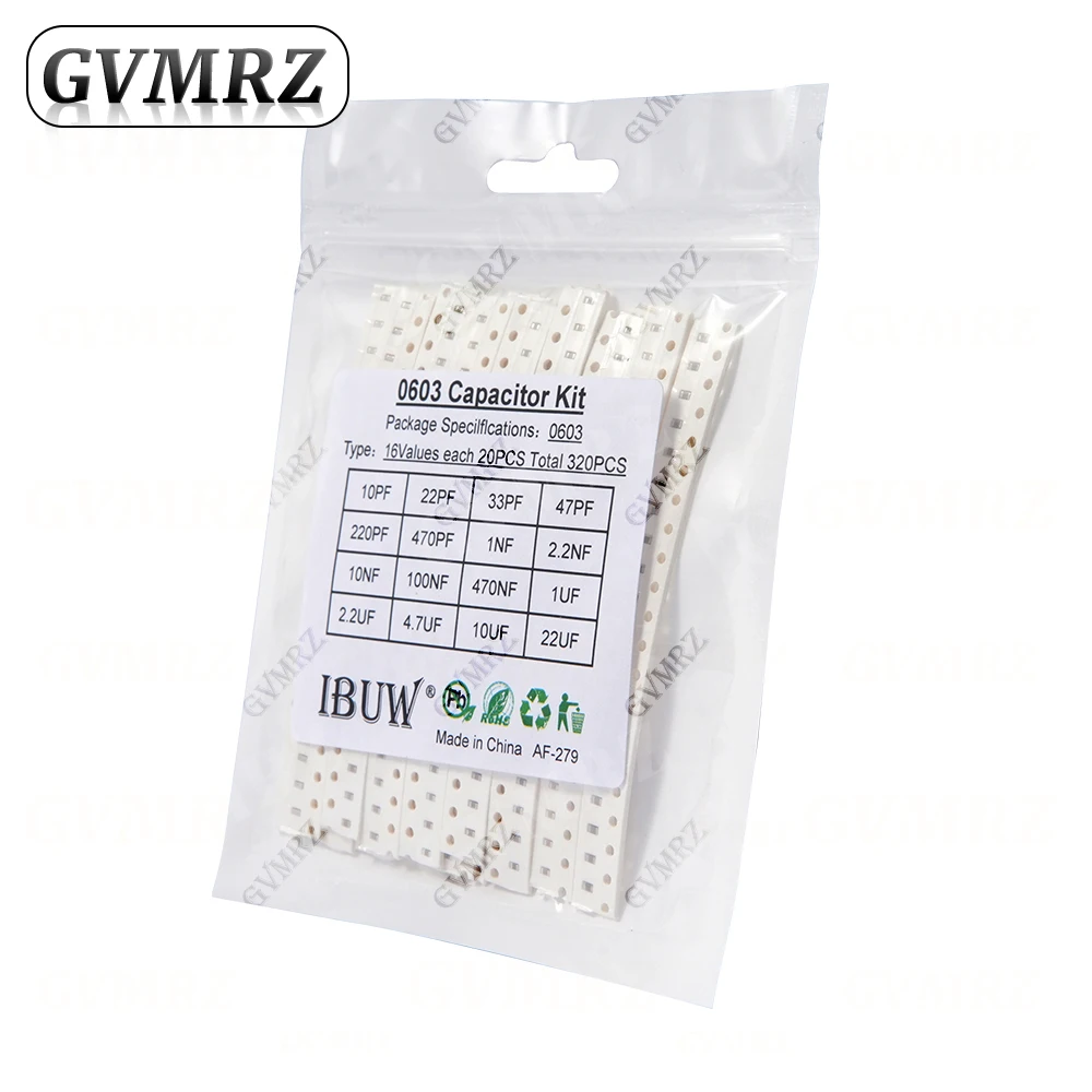 0603 0402 0805 1206 SMD Keramische Condensator Assortiment Set 1pF - 10uF 100PF 10NF 100NF 0.47UF 1UF Chip Capaciteit Set 10uF 8uF 7uF
