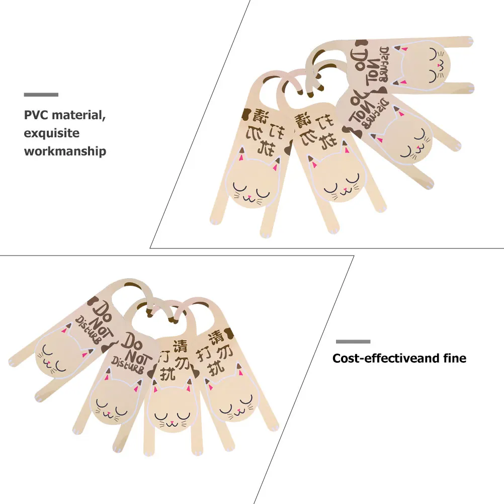 4 Stück doppelseitige PVC-Türhänger-Schilder zum Aufhängen von Knopf-Tags, nicht stören, einfache Montage, Türschild-Aufhänger für Büro, Club
