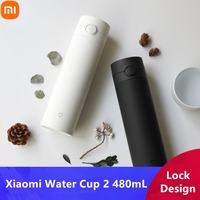 Xiaomi Water Cup 2 Generation 480mL Thermos Keep Warm/Cold Cup Travel Portable 316L Stainless Steel Lock Design Single Hand Open