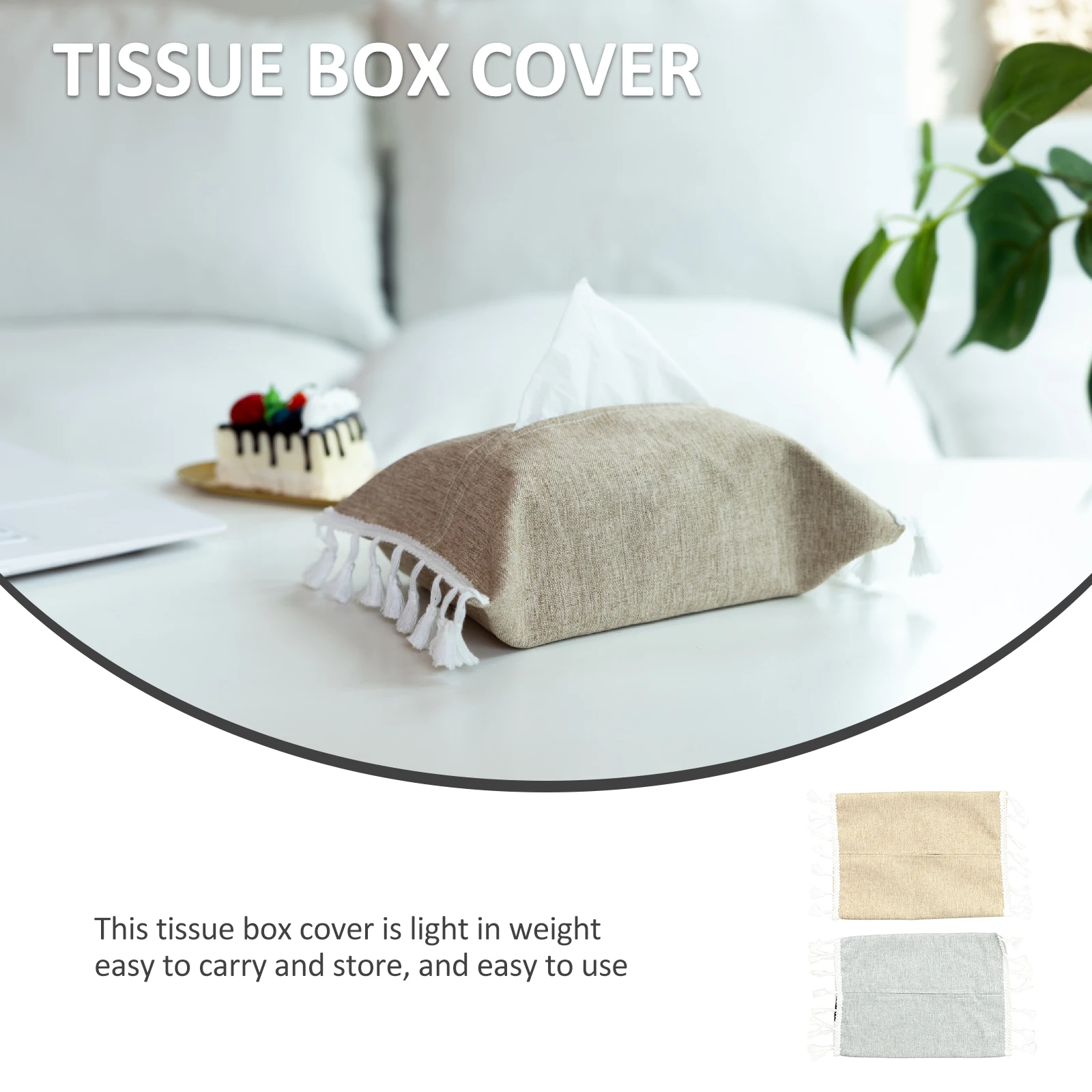 

2Pcs Tissue Holder Bag Cotton Linen Material Perfect Craftsmanship Good Experience Tissue Box Cover Paper Holder