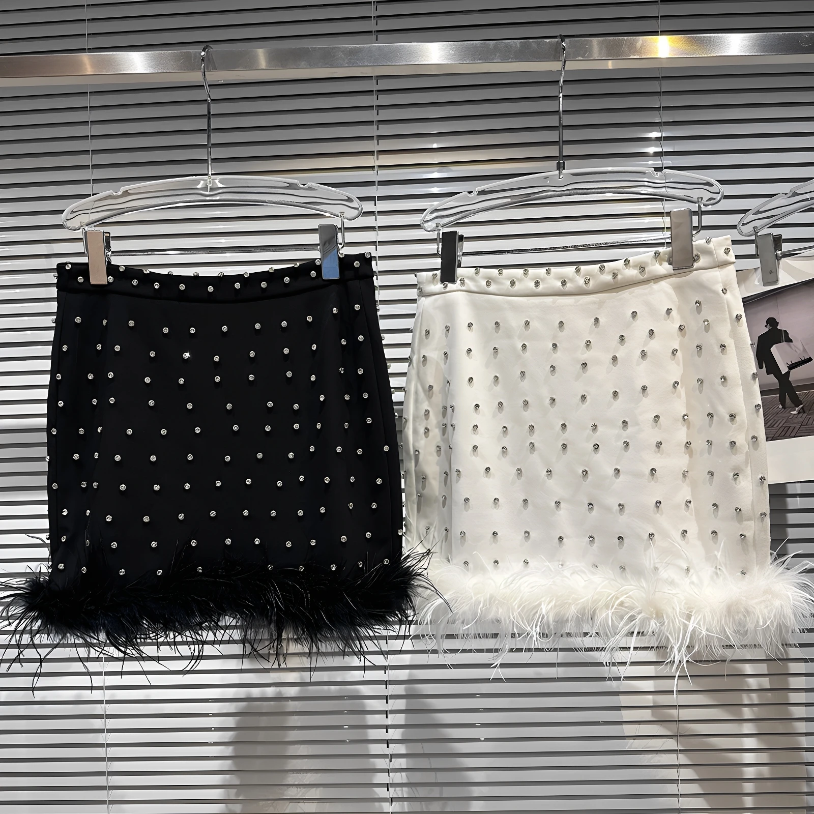Faionable ort Wrap Skirt Women's  Diamond Bead Embellied Bouillabaisse Sle Ele Ladylike A-Line Skirt