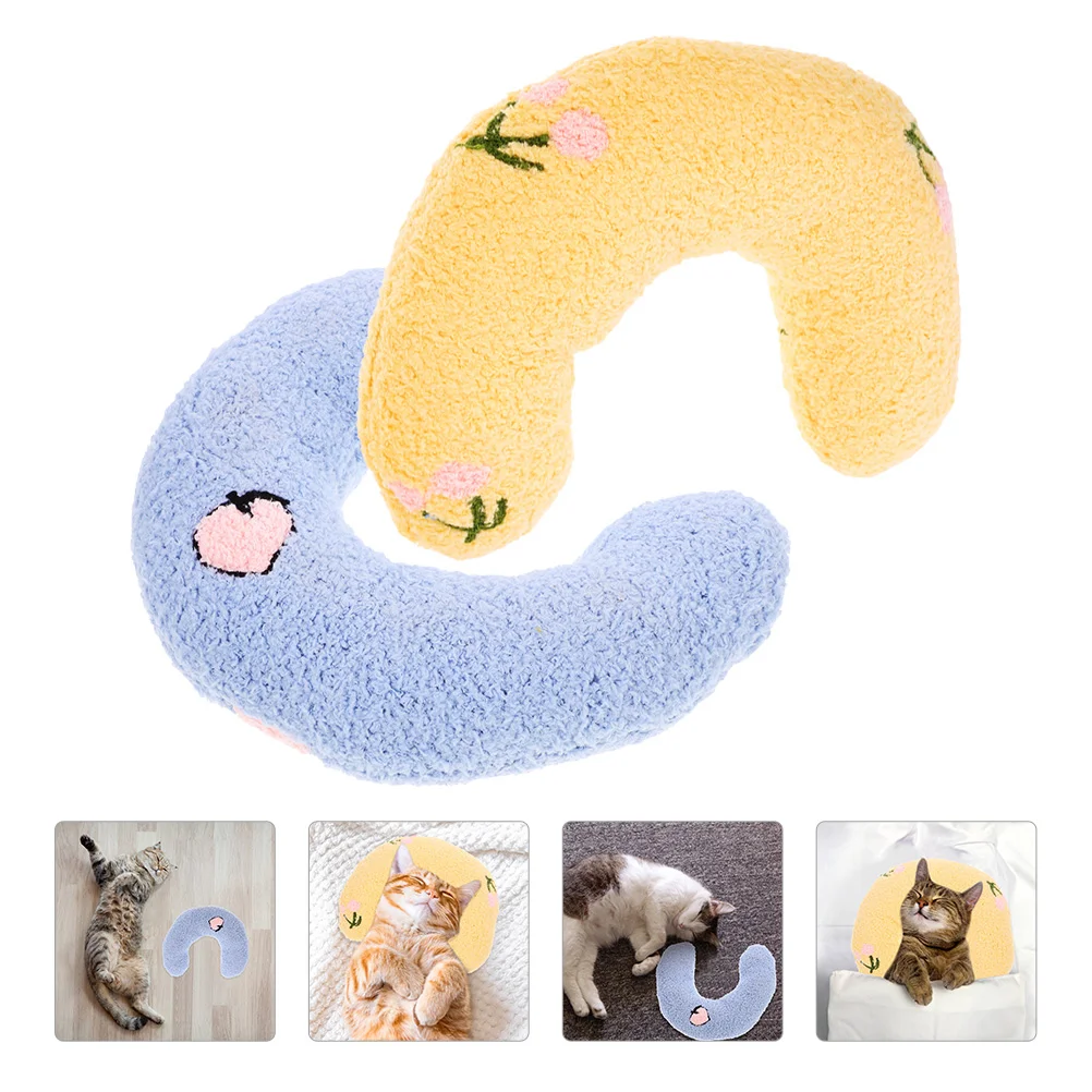 

4 Pcs Cat Camera Toy Lovely Pet Sleeping Cervical Spine Bed Pillows