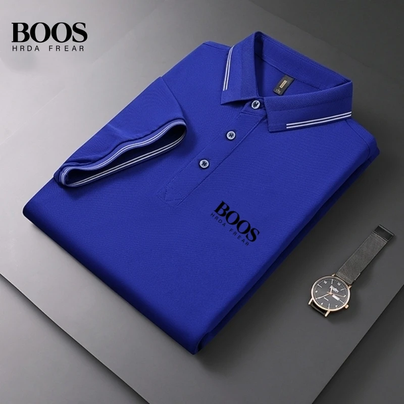 

New Summer High Quality Embroidered Logo Short Sleeve Polo Shirt for Men, Fashionable, Casual, Breathable T-shirt Top