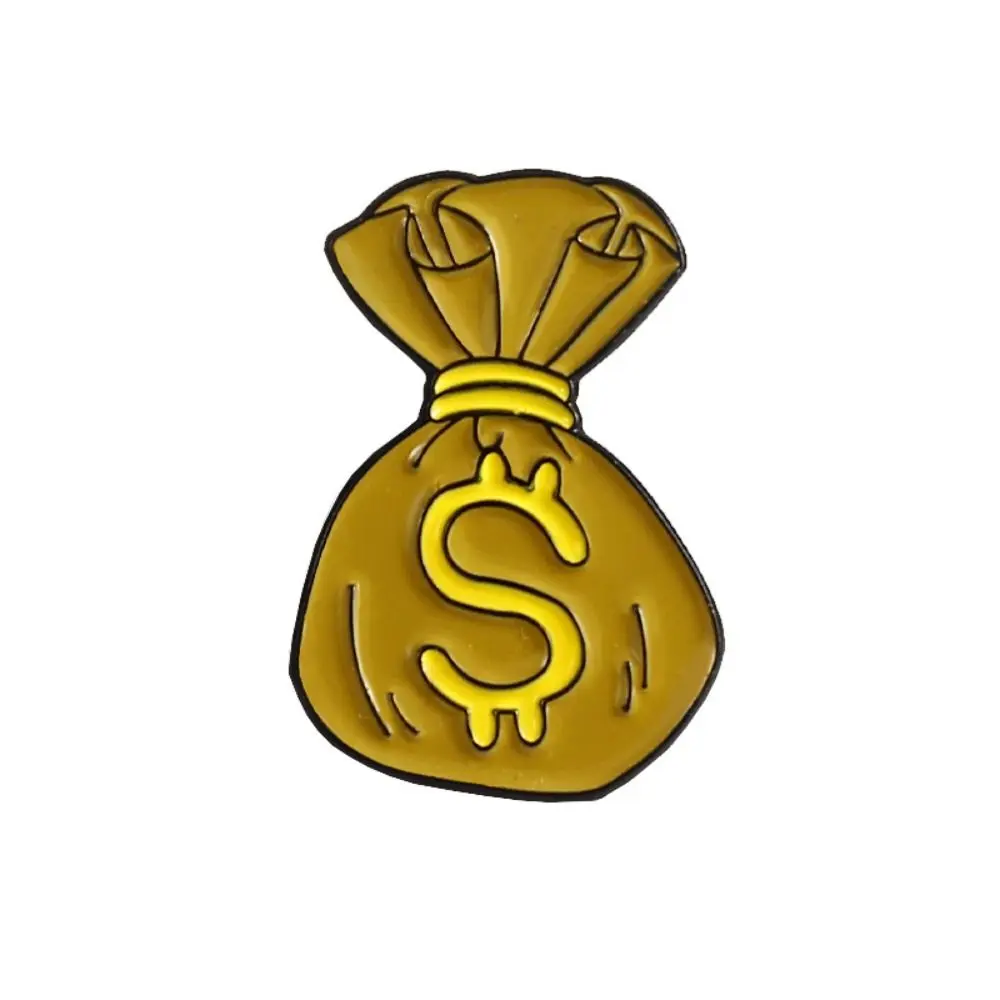 The Slave of Money Dollar Banknote Brooch USD Bag Creative Wing Dollar Lapel Pin Fashion Cartoon Cartoon Metal Badge Collar