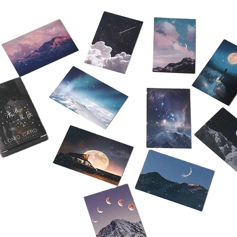 28 Sheets/Set Wandering Stars Lomo Card Cartoon Mini Postcard Message Card Christmas Gifts