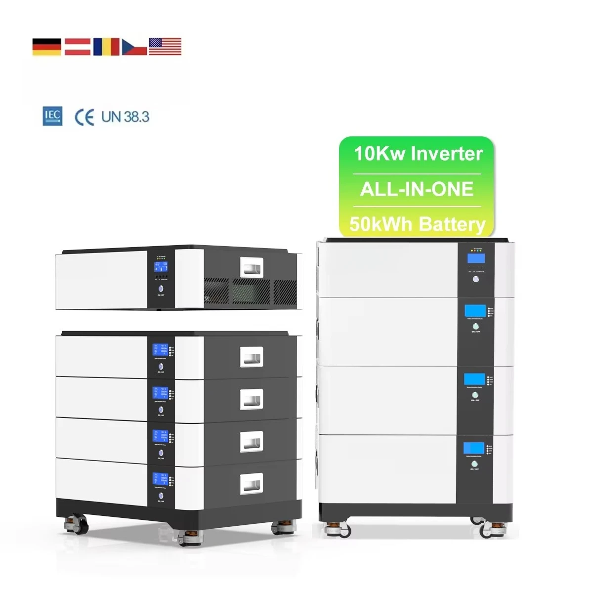 All in One 48V 300Ah 15Kwh Lifepo4 Battery Eu Stock 51.2V 400Ah 10Kwh 15Kwh 20Kwh Lithium Ion Battery with Solar Inverter System