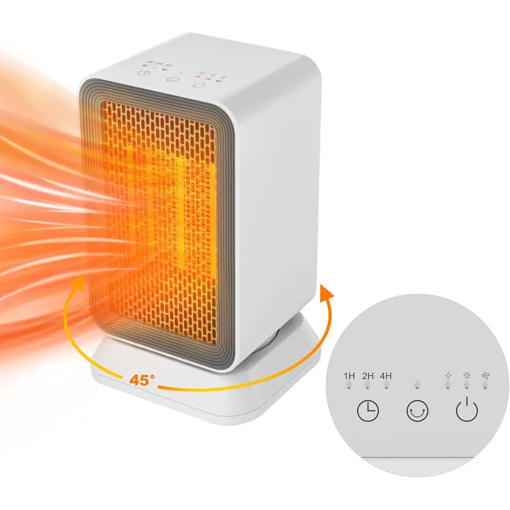 

Обогреватель Space Heater 3 es 1000W, энергоэффективный, тихий, миниатюрный, портативный, 45 ° Керамический PTC-обогреватель с таймером и функцией автоматического отключения