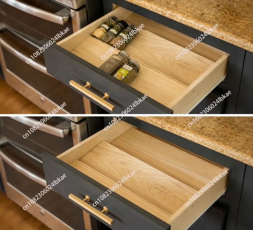 Stackable, Foldable Wood-based Spice Storage Box for Kitchen Drawers, Cabinet Storage, and Household Organizing