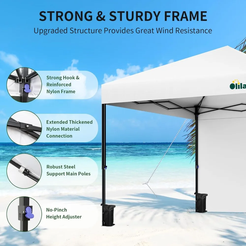 10 x10ft Pop-up-Baldachin Zelt, Outdoor Easy Up Baldachin mit Seitenwänden, 420d wasserdichter Instant Portable Baldachin Shelter