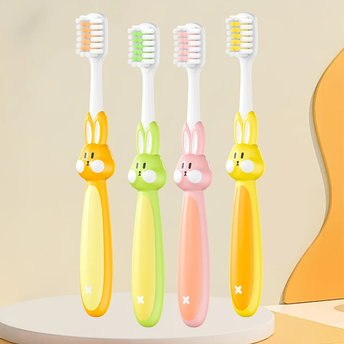 

Набор из 6 детских зубных щеток в случайных цветах с рисунком кролика. Детские зубные щетки с мягкой щетиной из нейлона для бережного ухода за деснами