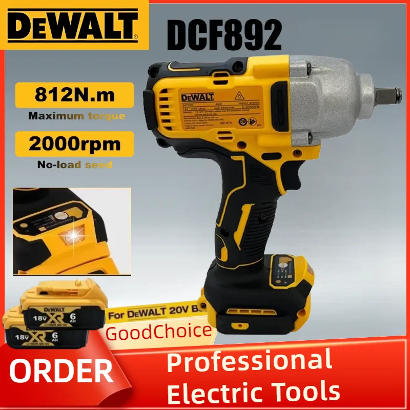 

Dewalt DCF892 Powerful Brushless Impact Wrench 812N.m 20V Wireless Portable Torque Wrench For DEWALT 20V Battery.
