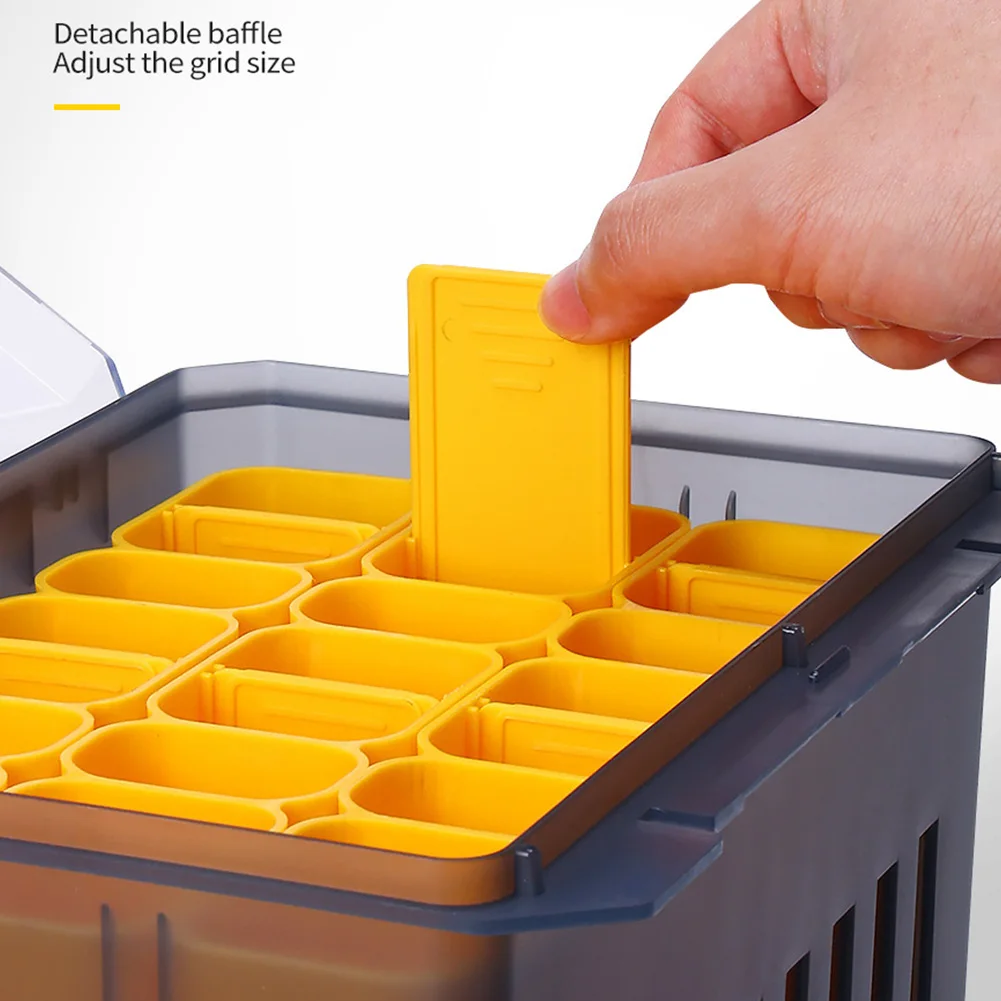 24 شبكة Webfoot الأخطبوط Egi صندوق تخزين مُنظِم مع ثلاثة أضعاف الطعم على شكل سمكة حاوية صلبة إغراء أداة البحر ملحقات الصيد