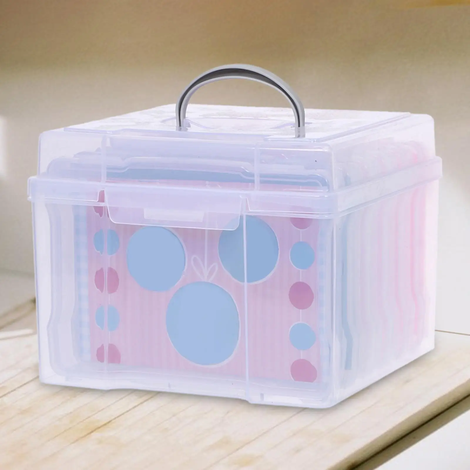 Greeting Card Storage Box Storage Bin Clear Portable File Holder Photos