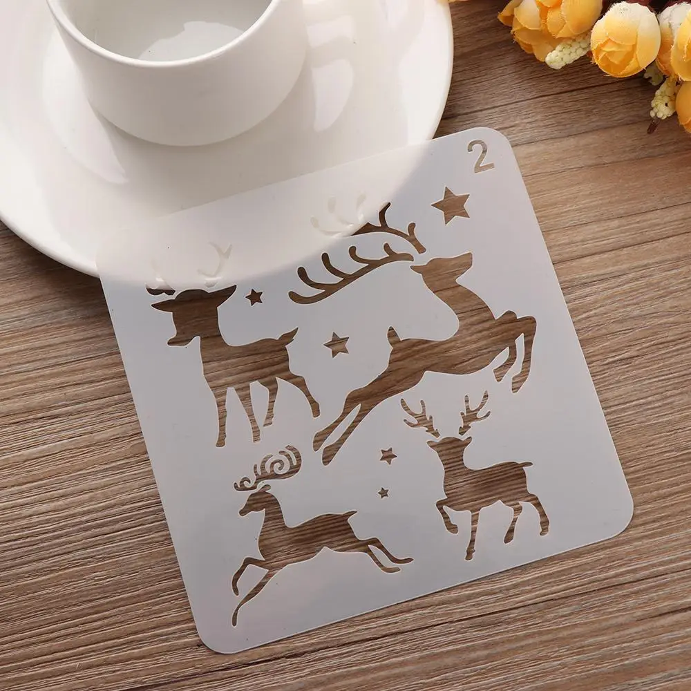 Christmas DIY Craft Hollow Layering Stencils Wall Painting Scrapbooking Album Decorative Embossing Paper Card Flower Template