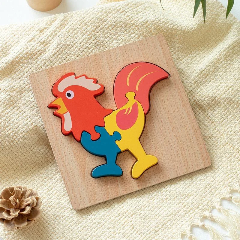 

Wooden Early Education Perception Children's Educational Toys Wooden Animal Traffic Modeling Matching 3D 3D Jigsaw Model Wholesa