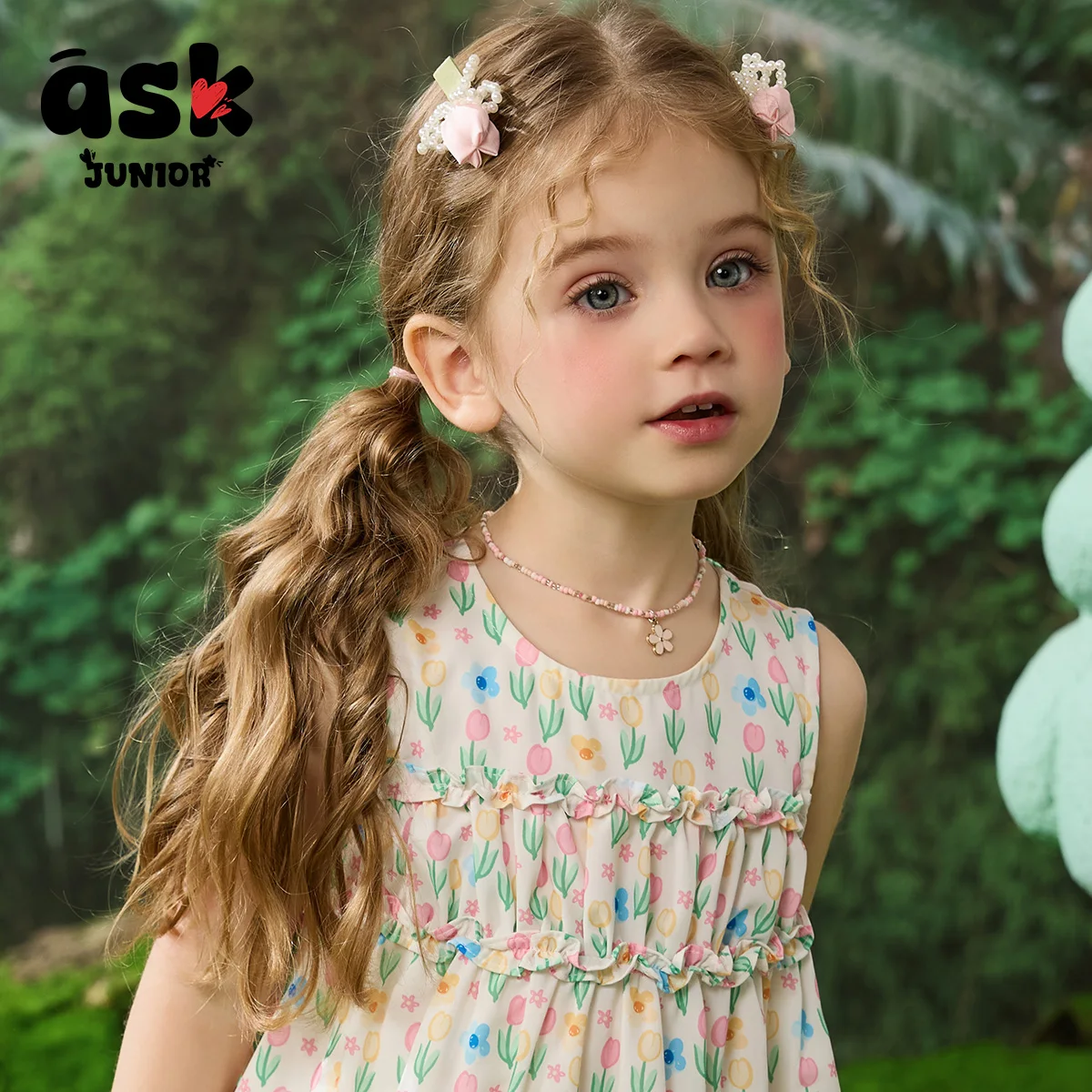 اسأل فستان صيفي طويل بدون أكمام للفتيات الصغيرات