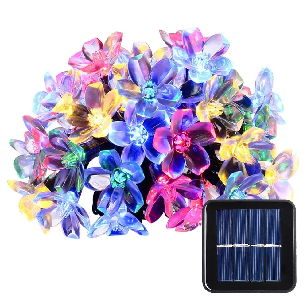 

4Pcs Solar Fairy Lights 21FT 50leds Solar Lamp Fairy Blossom Flower Garden Lights Outdoor Flash / Steady on Mode Multiple Color