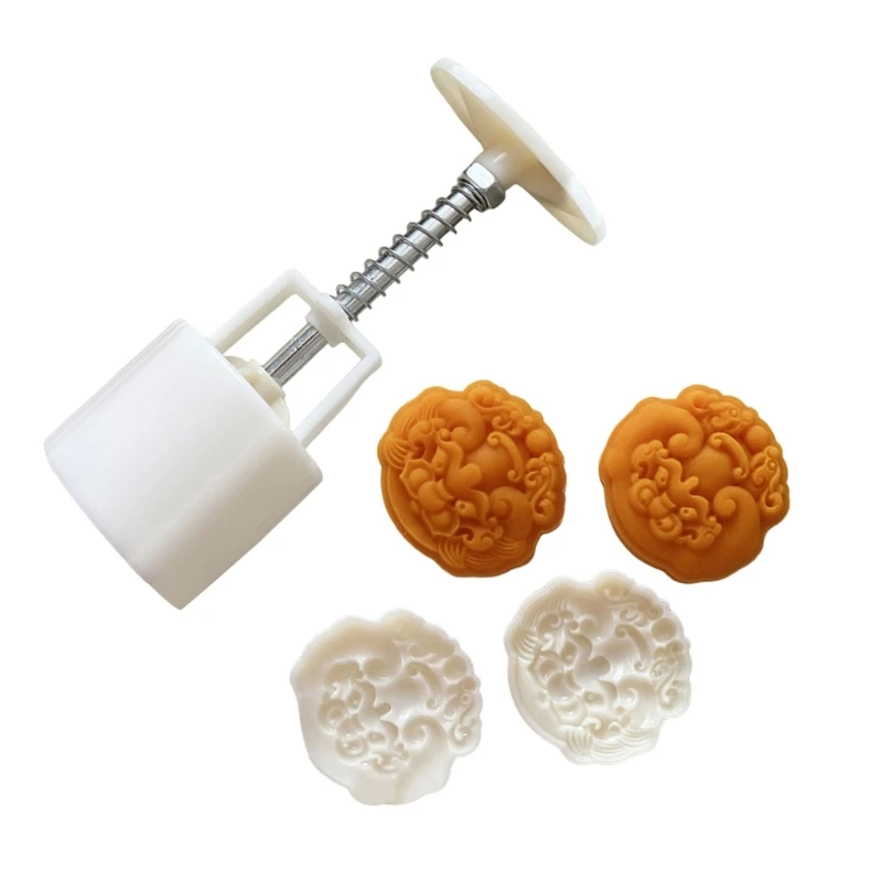 KX4B สัตว์ศักดิ์สิทธิ์ MoonCake แม่พิมพ์แสตมป์คุกกี้มือกดเครื่องตัดขนมคุกกี้