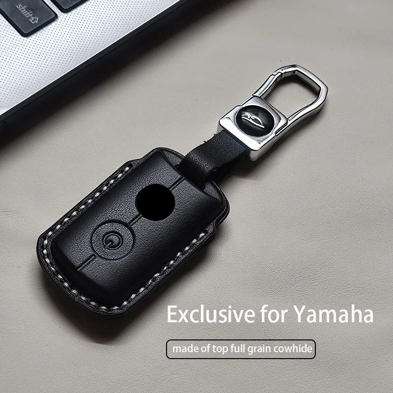Leather Car Key Case Cover Fob for Yamaha NVX155 NVX155 NMAX155 AEROX155 QBIX Aerox XMAX300 Motorcycle Keychain Durable