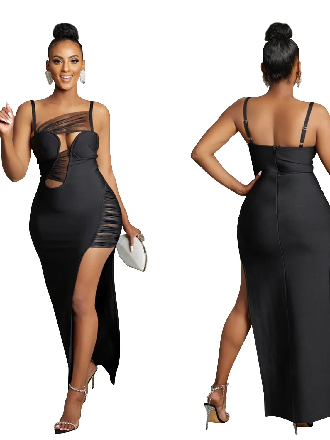 

Однотонное женское платье-макси с V-образным вырезом и длинной юбкой, модное летнее платье