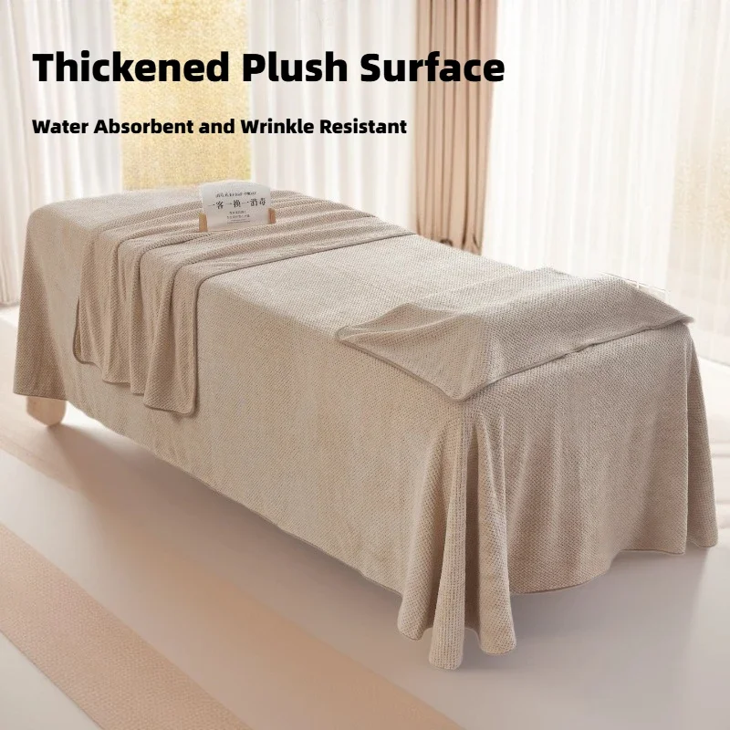 1pcs Thickened Plush Surface Massage Bed Sheet Water Absorbent and Wrinkle Resistant Bed Cover Water with Holes Large Bath Towel