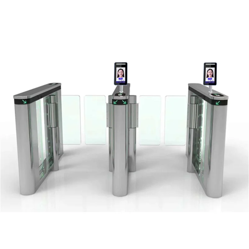 Face Recognition Turnstile Stainless Steel Swing Flap Gate for Office Gate Crowd Management Malls Library Access Control System