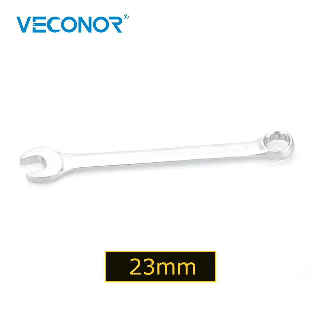 Veconor 23 mm Chave de Combinação de Extremidade de Caixa Aberta Cromo Vanádio Anel Aberto Combinação Chave Inglesa Ferramentas Manuais de Reparo de Carro Doméstico 23 mm