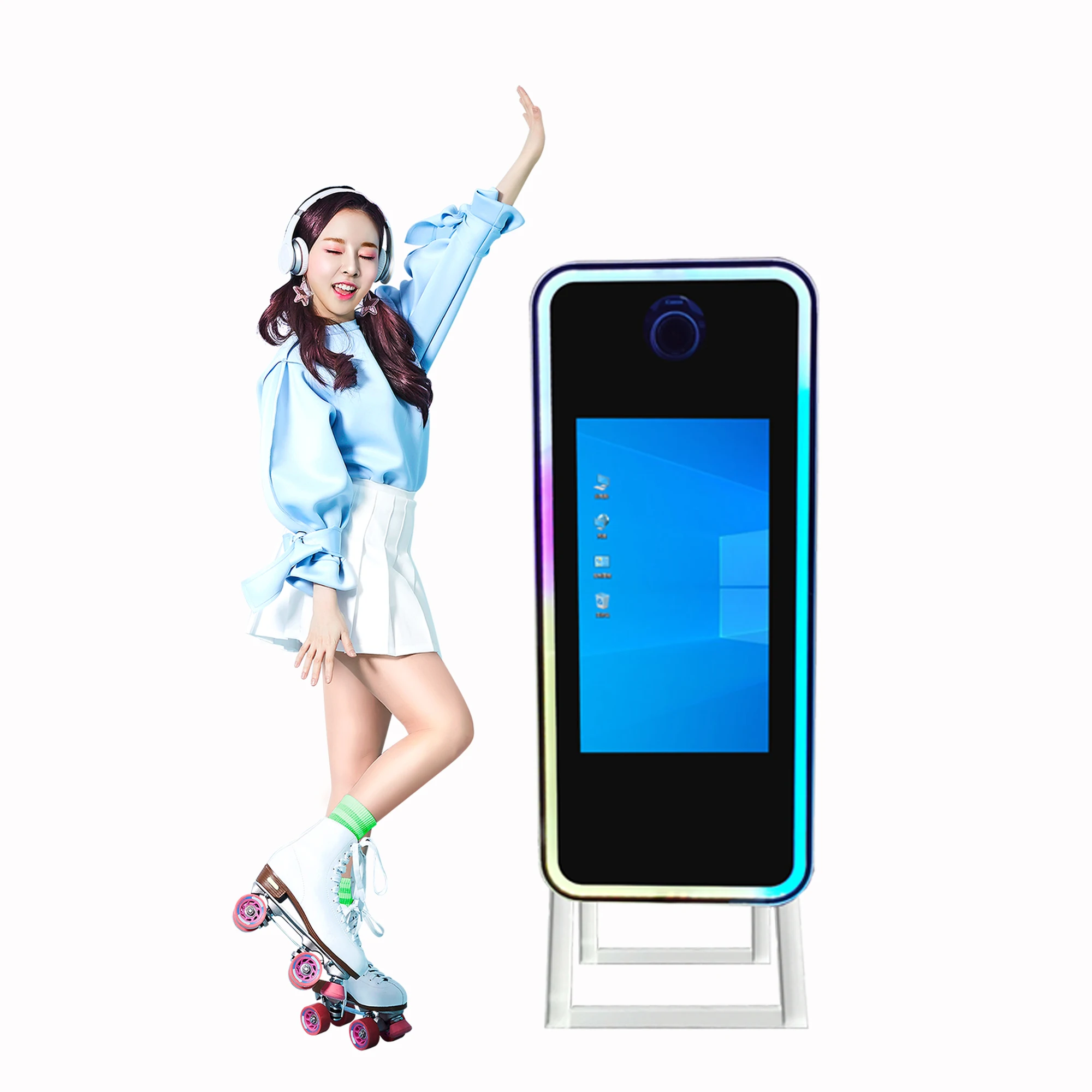 40-дюймовое волшебное зеркало для селфи с программным обеспечением для принтера Touch «все в одном» для свадьбы и мероприятий