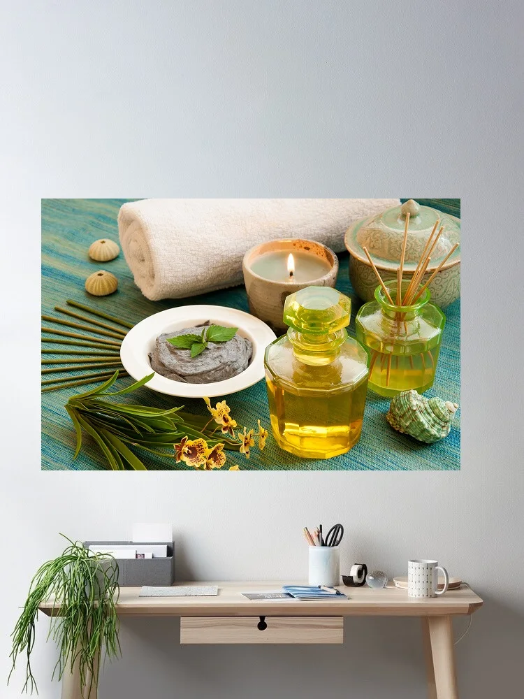 Relaxing Spa Serenity Still Life Art Print Canvas Poster, Living Room Decor, Home Wall Picture