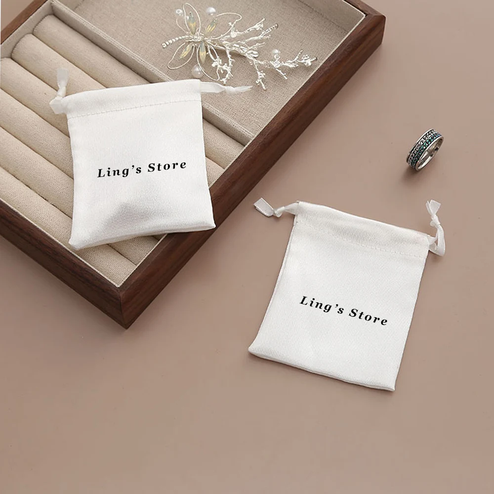 

100Pcs Personalized Jewelry Flannel Gift Bag Velvet Suede Drawstring Pouch Wedding Favors Cosmetic Earring Stud Packaging Pocket