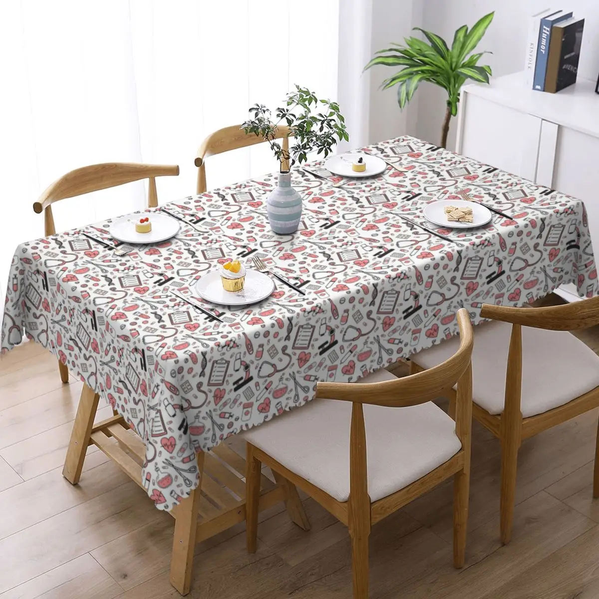Enfermera En Apuros Doctor Nurse Medical Customized Rectangular Tablecloth Oilproof Table Cover for Dining Events Table Cloth