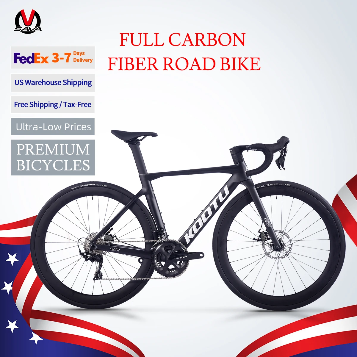 

Ships from US KOOTU R08-R7000 22-Speed Full Carbon Fiber Road Bike with SHIMAN0 105 Kit Adult Bicycle Race Bike 700C