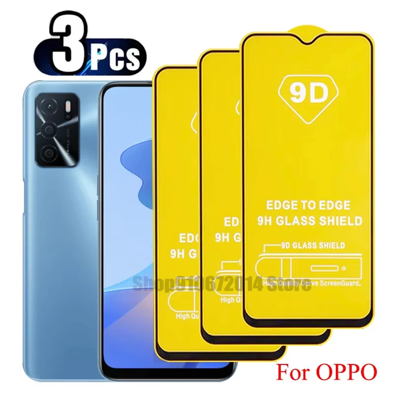 3PCS 9D Temerd Glass For OPPO Reno 7 5 5G 4 5G Reno 2Z 4Z 5g A15 A15s A79 A74 A54 A16s A94 A92s A53  Full Cover Screen Protector