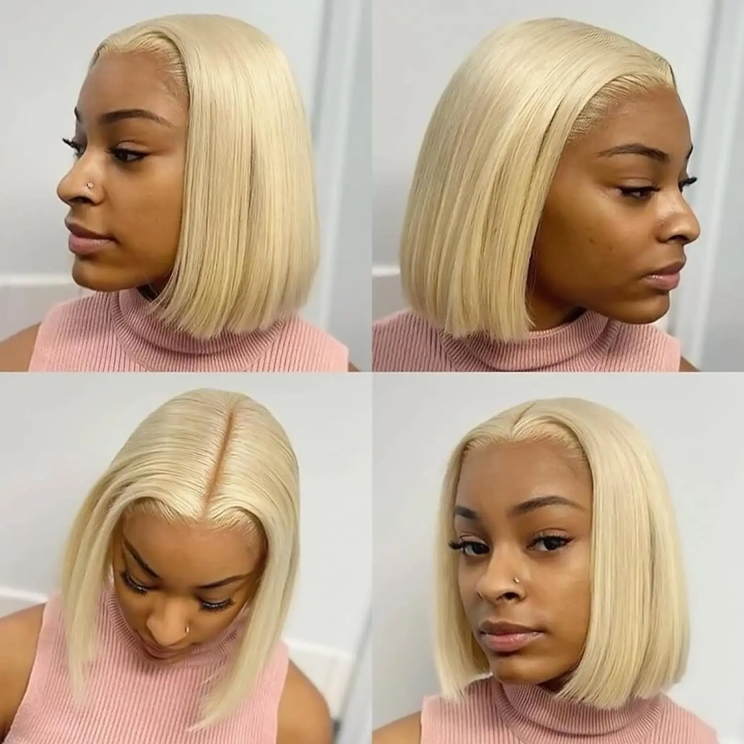 Blonde Bob Wig Human Hair 613 Bob Lace Front Wig Human Hair 13X4 Blonde lace Front Bob Wig Human Hair Pre Plucked With Baby Hair