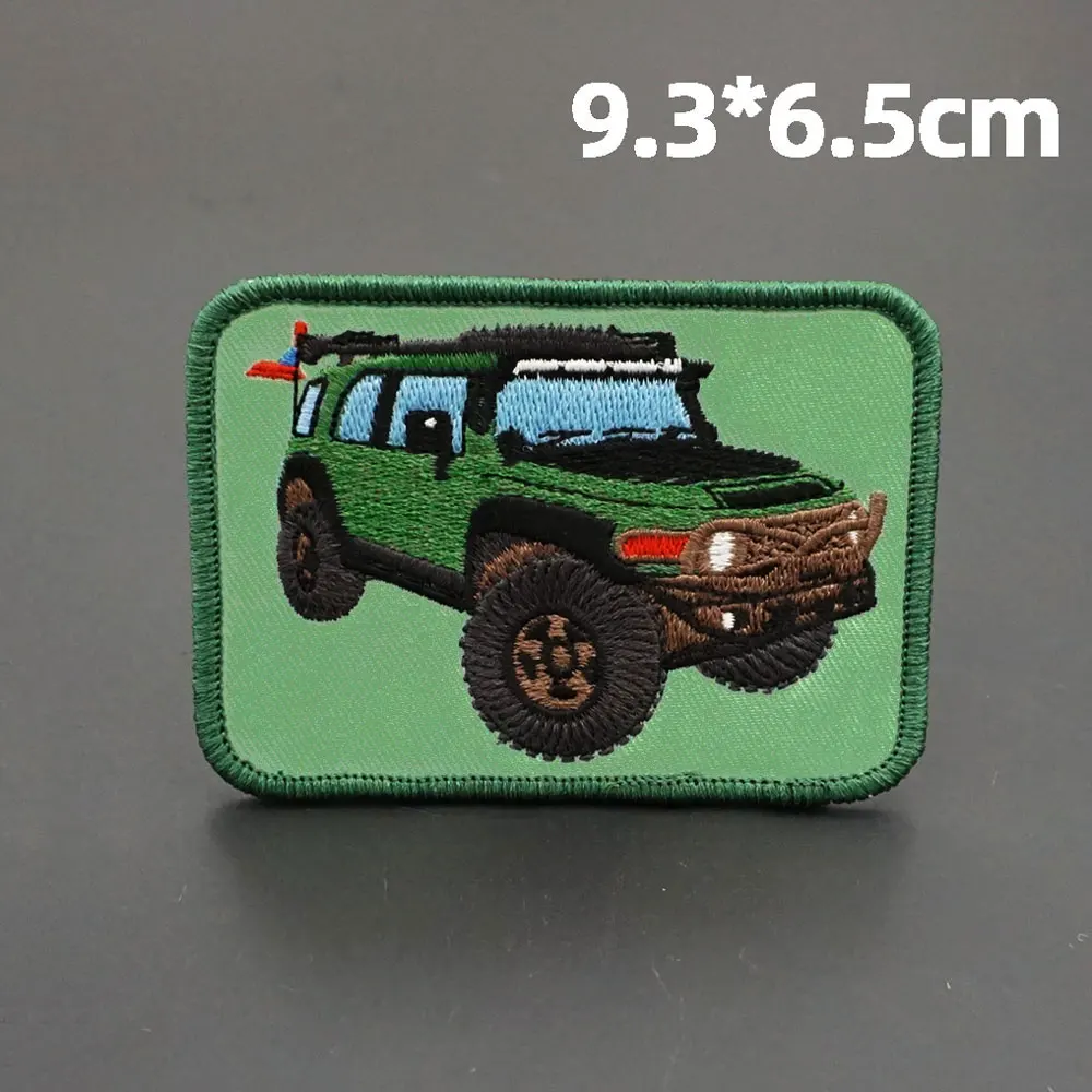 Off-road Vehicle  Embroidery Merrow Border Punk Biker Patches Racing Rider Badge for Clothes Hat  Accessories Decoration