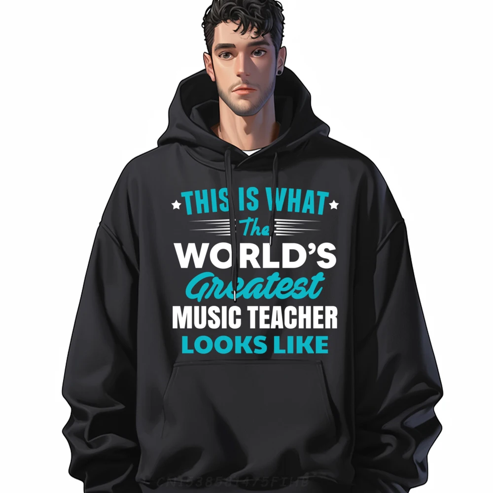 

Greatest Music Teacher Job Title Polyester Graphic Tees Comfortable Long Sleeve Sweater Men Graphic