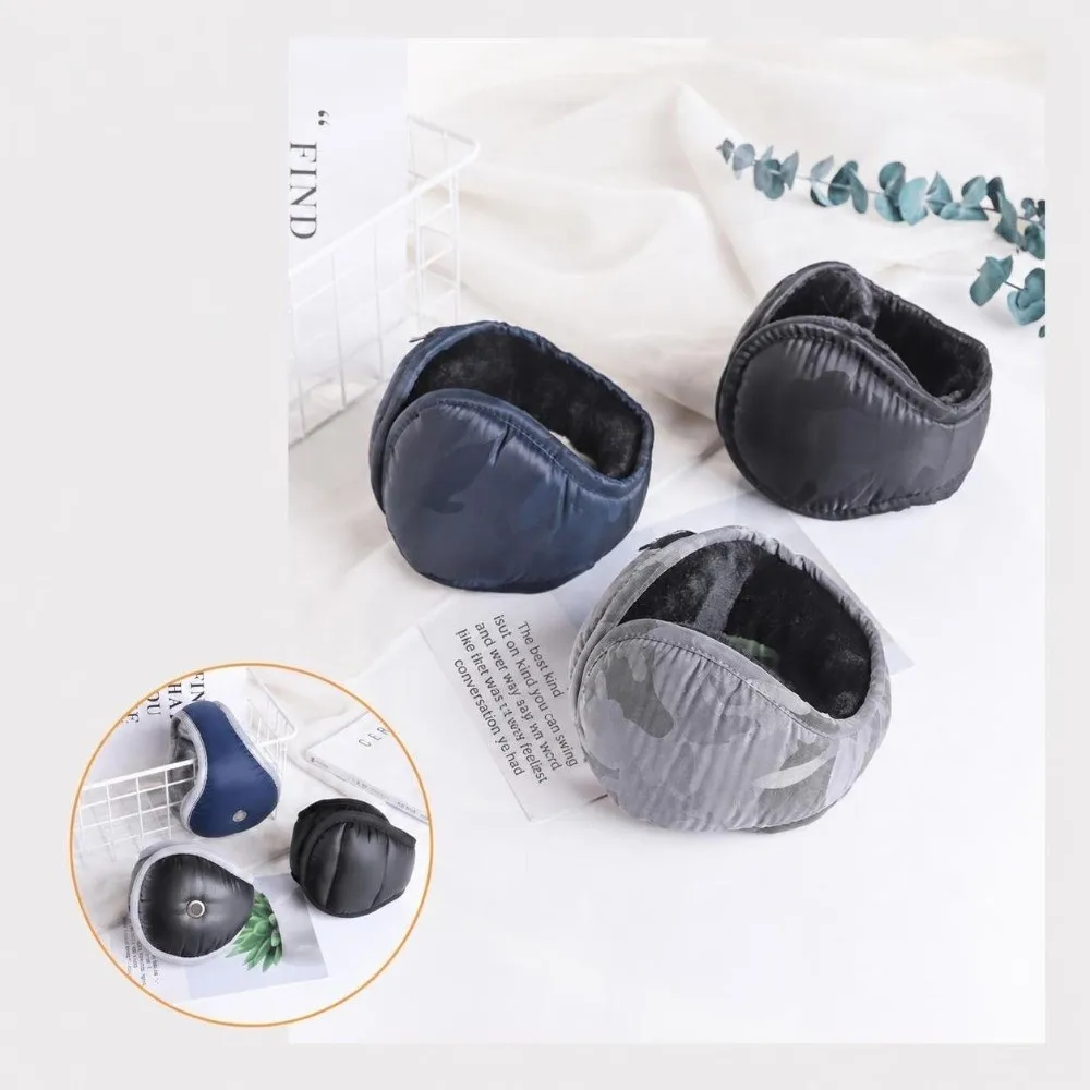 Portable Windproof Winter Thermal Earmuffs Collapsible Thick Lining Foldable Ear Warmers Soft Lined Earmuffs For Men Women