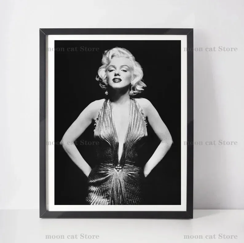 Vintage Marilyn Monroe Photo Poster 50s Movie Star Prints Canvas Painting Wall Art Pictures for Living Room Home Office Decor