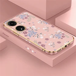 A98 Plating Silicone Case For OPPO A94 A38 A58 A78 A59 A39 A71 A37 Shockproof Flowers Pattern Phone Cover Funda