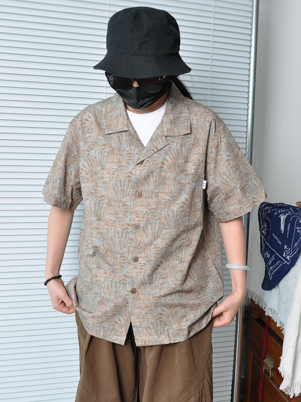 

Повседневная гавайская пляжная одежда Loose ort Sve с кубинским воротником, мужская дышащая летняя одежда из полиэфирного волокна с принтом Faion irt