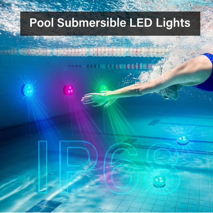 Submersible LED Night Lights Remote Control RGB Tea Underwater Light Battery Powered for Party Vase Fish Tank Room Decoration