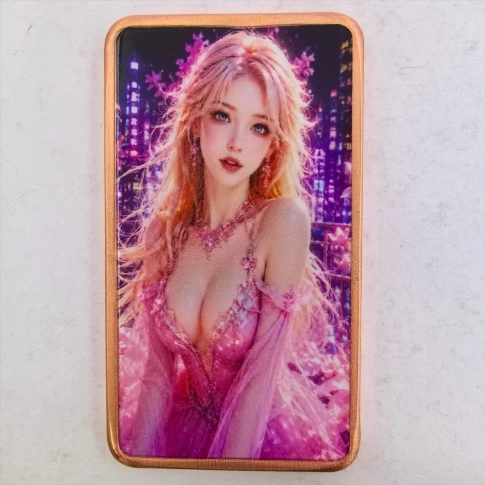 1 oz .999 Fine Copper 9 pcs Glamour Beauty Bar Neon City Night Colorized Art Round Corner Collectible Copper Tone Gift
