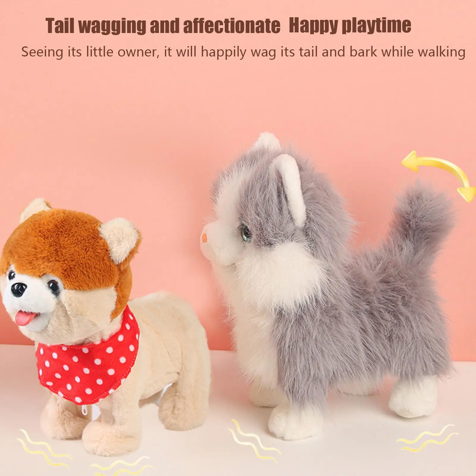 Walking Dog Toy Tail Wagging Singing Companion Animal Interactive Electronic Pet Plush Toy For Kids Boys Girls Children Birthday