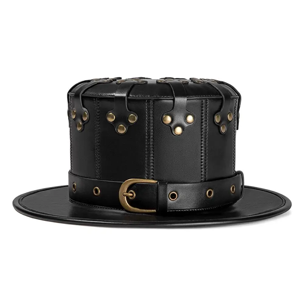 

Gentleman Black Punk Style Hat Halloween Hat Color Halloween Party Punk Style Jazz Gentleman Cap
